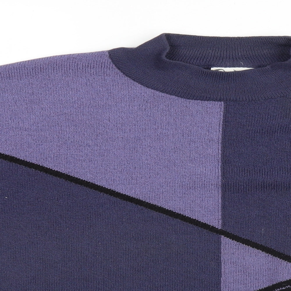 Preworn Mens Blue Geometric  Pullover Jumper