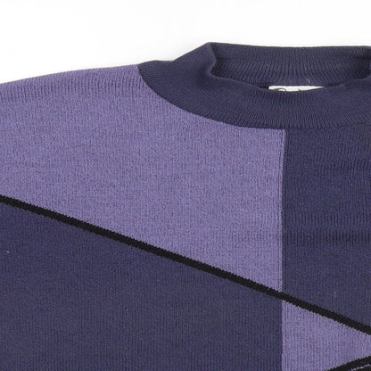 Preworn Mens Blue Geometric  Pullover Jumper