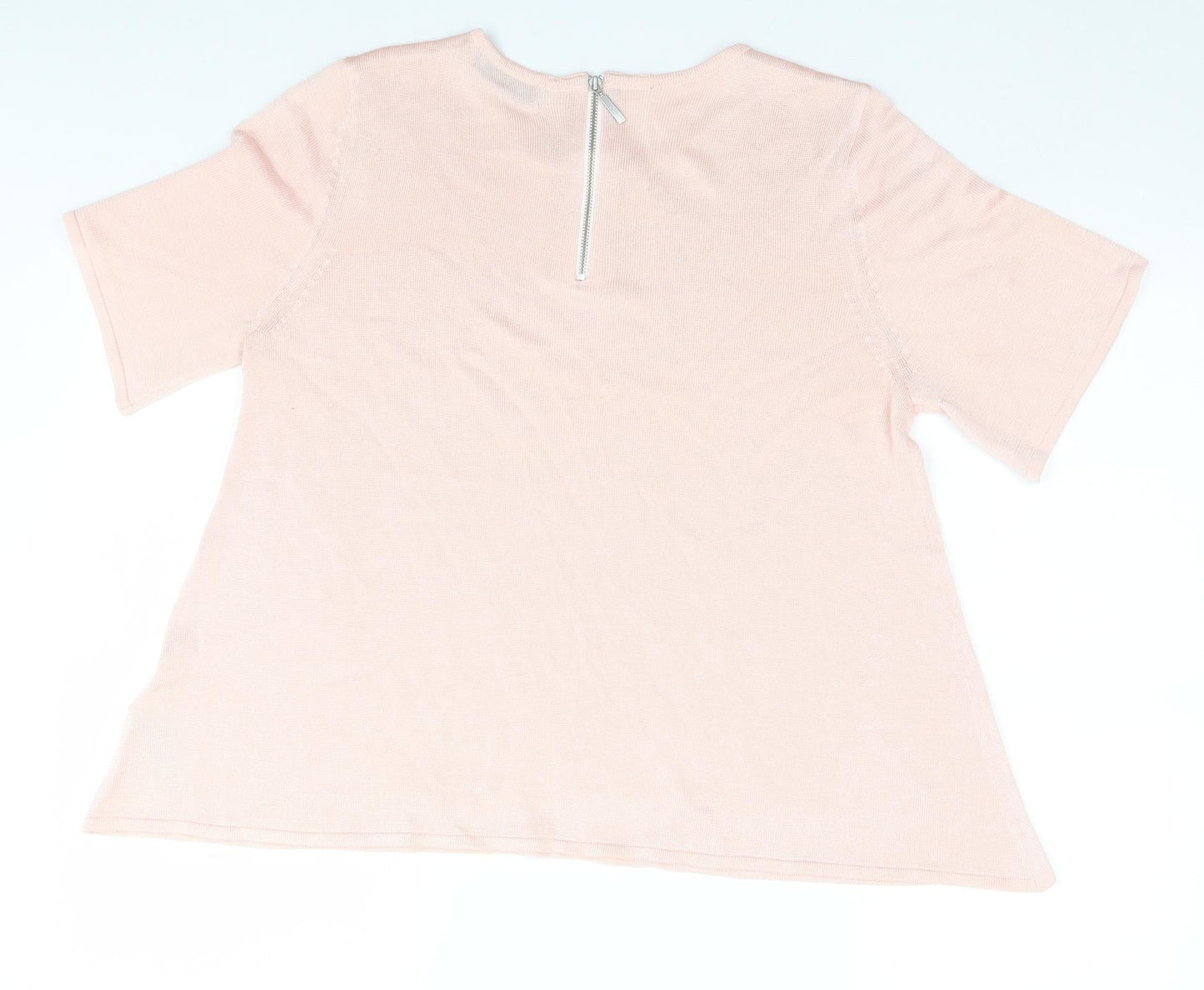 Womens UK Size 14 Marks and Spencer Pink Basic T-Shirt