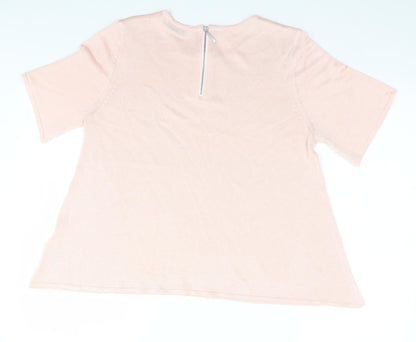 Womens UK Size 14 Marks and Spencer Pink Basic T-Shirt
