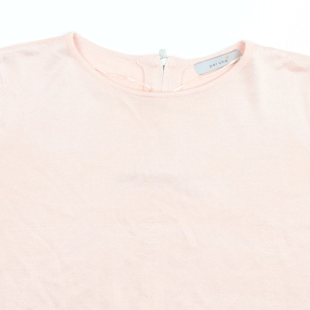 Womens UK Size 14 Marks and Spencer Pink Basic T-Shirt