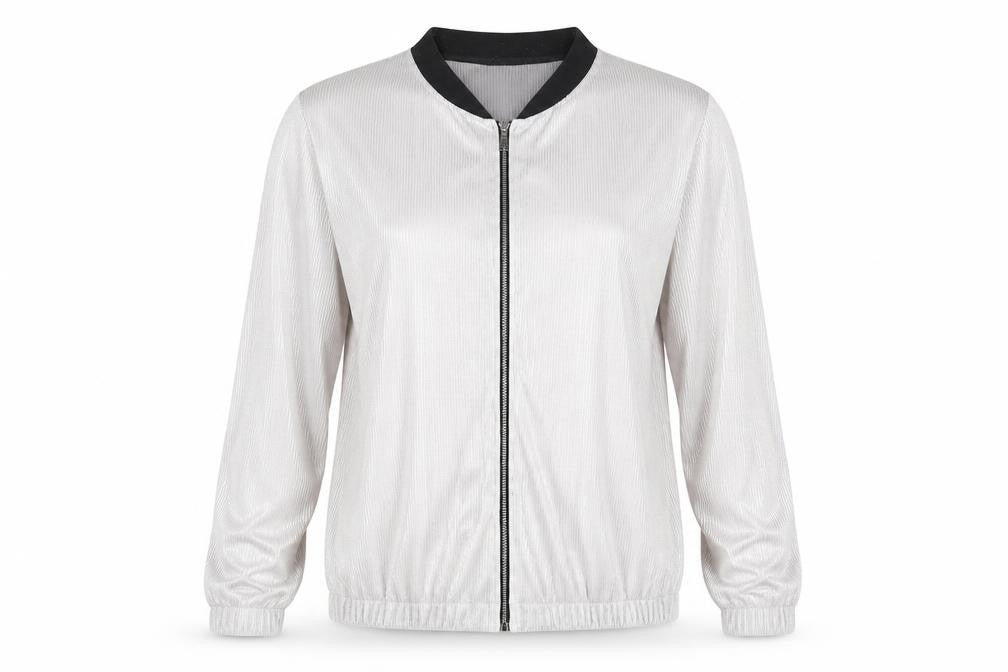Womens UK Size 10 Atmosphere Silver Full Zip Jumper