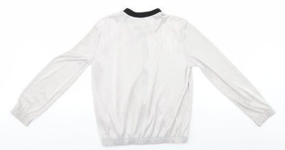 Womens UK Size 10 Atmosphere Silver Full Zip Jumper