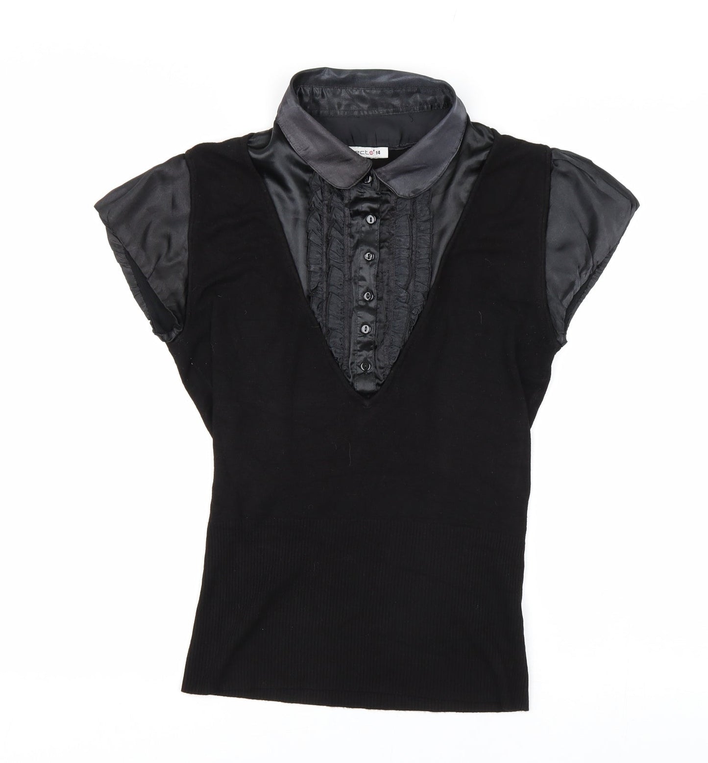 Womens UK Size 14 Select Black Cardigan Jumper