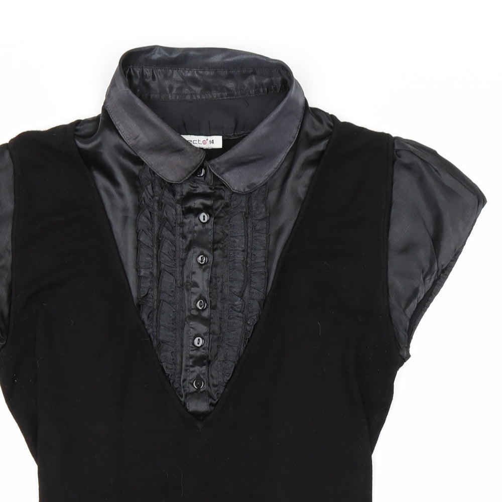 Womens UK Size 14 Select Black Cardigan Jumper