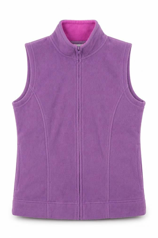 Front view of EWM women’s purple full zip sweatshirt, size S
