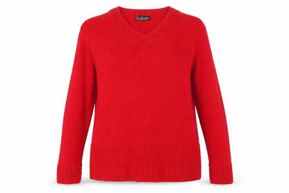 Womens UK Size L Elegant Red Pullover Jumper