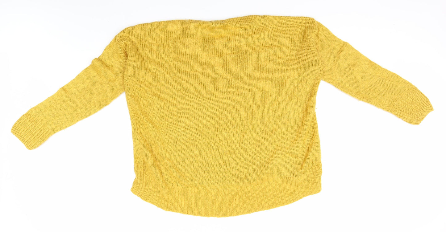 Womens UK Size L New Look Yellow Pullover Jumper