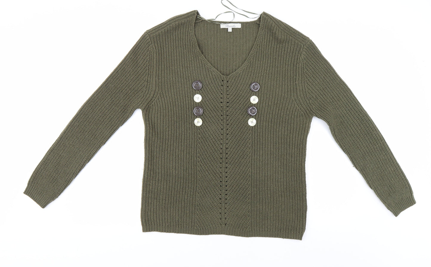 Womens UK Size S Peacocks Green Pullover Jumper