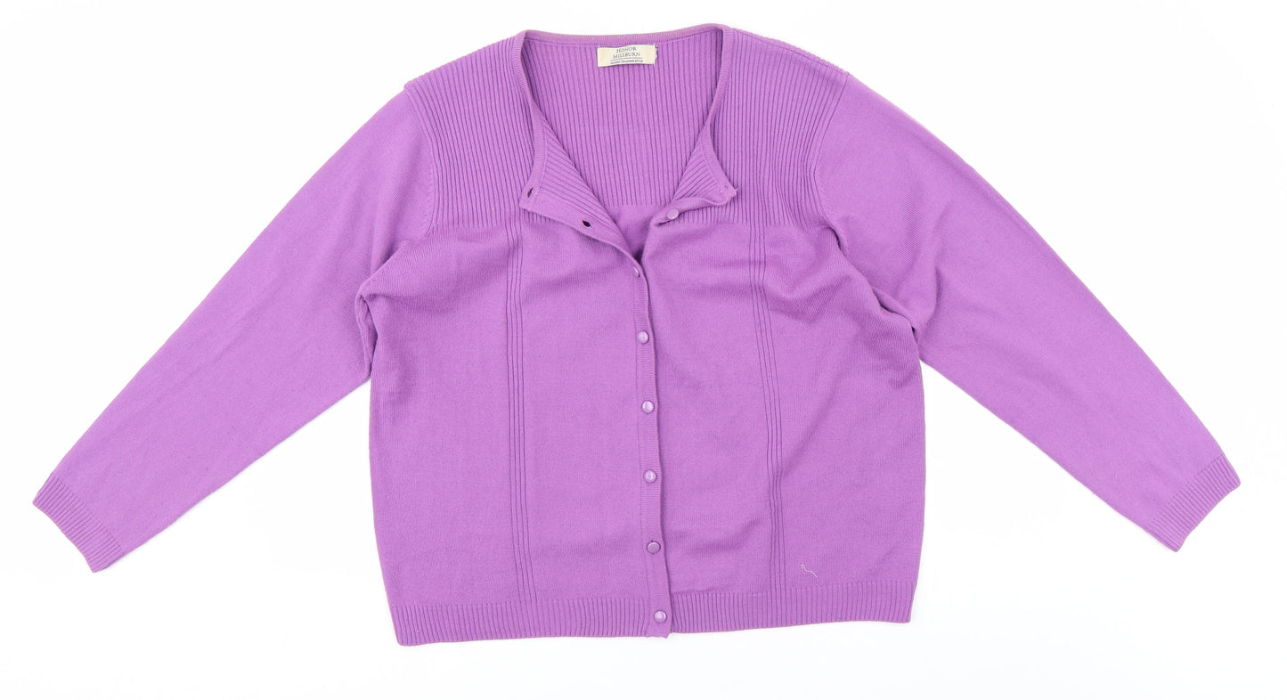Womens UK Size One Size EWM Purple Cardigan Jumper
