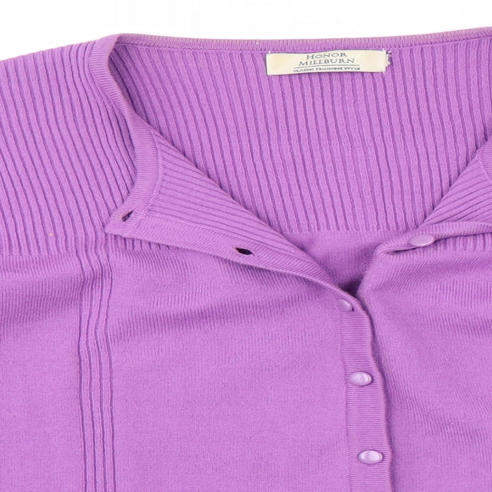 Womens UK Size One Size EWM Purple Cardigan Jumper