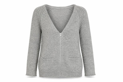 Womens UK Size 8 Topshop Grey Full Zip Jumper