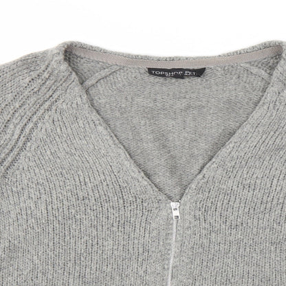 Womens UK Size 8 Topshop Grey Full Zip Jumper