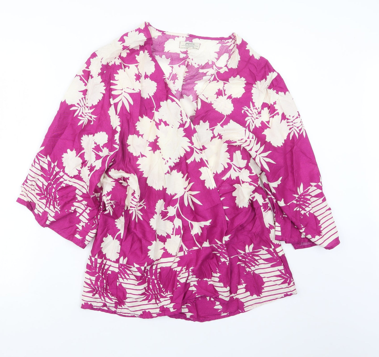 Womens UK Size M Papaya Purple Kimono Coat