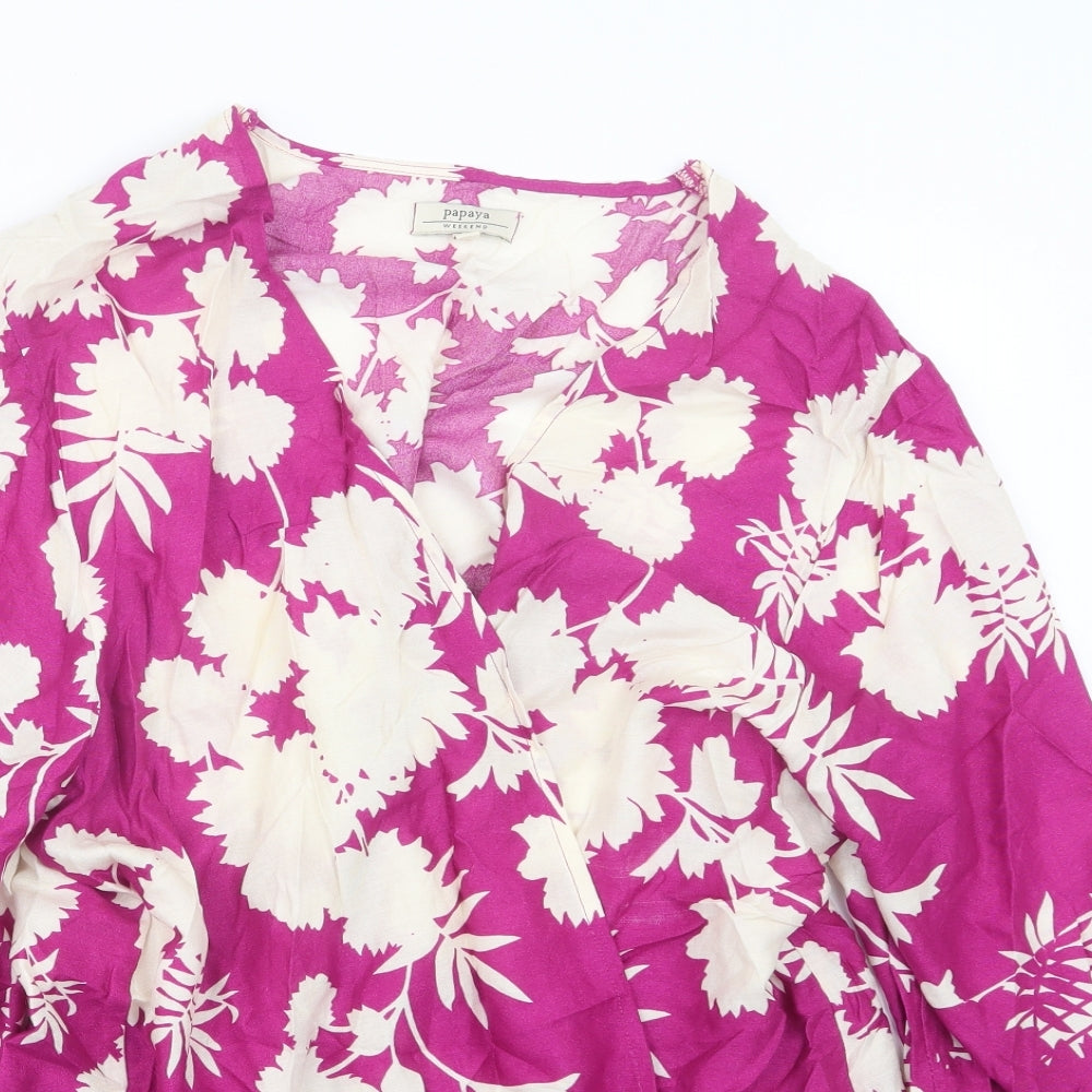 Womens UK Size M Papaya Purple Kimono Coat
