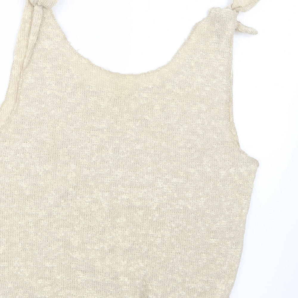 Womens UK Size 16 Preworn Beige Pullover Jumper