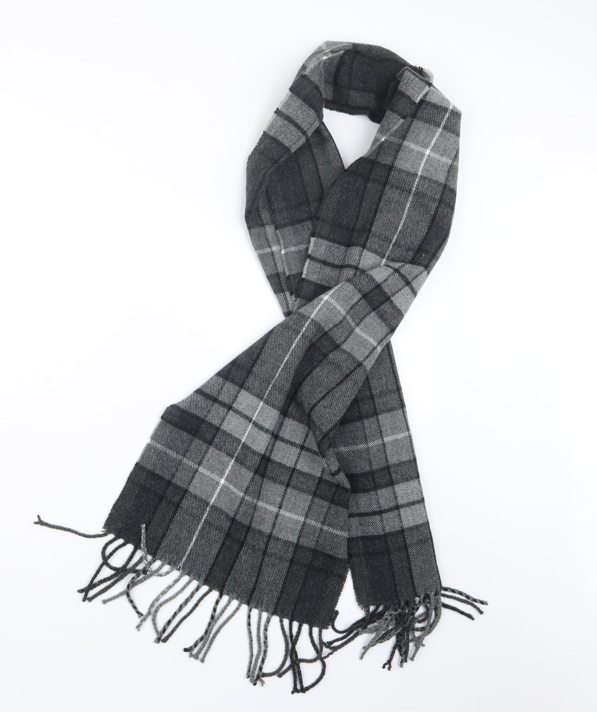 Preworn Womens Grey Check Knit  Scarf
