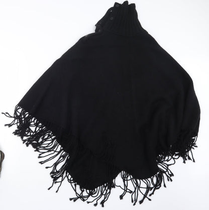 Womens UK Size One Size Marks and Spencer Black Cape Jumper
