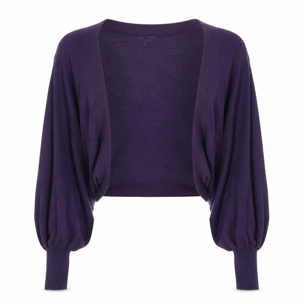 Front view of Wallis women’s purple knit cardigan jumper, size S