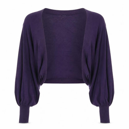 Front view of Wallis women’s purple knit cardigan jumper, size S
