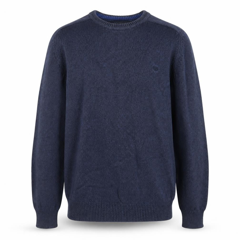Front view of Easy men’s blue knit jumper, size S