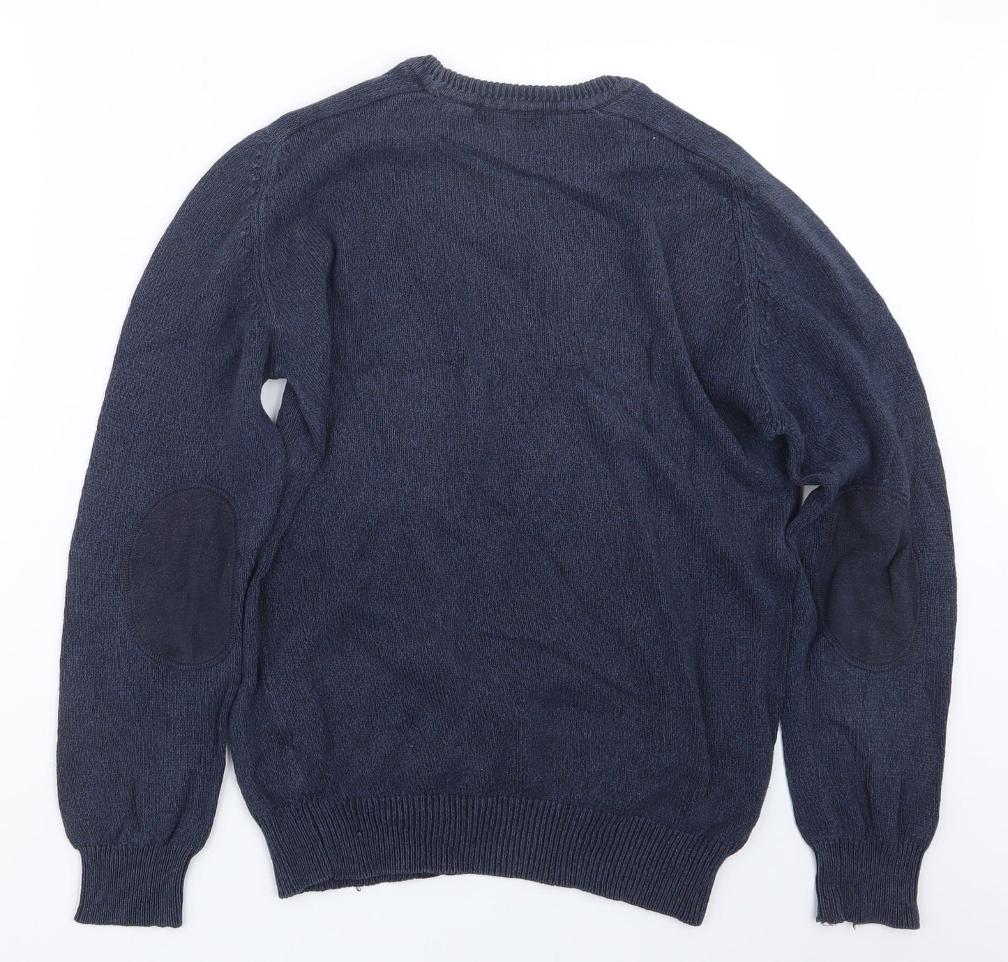 Easy Mens Blue  Knit Pullover Jumper Size S