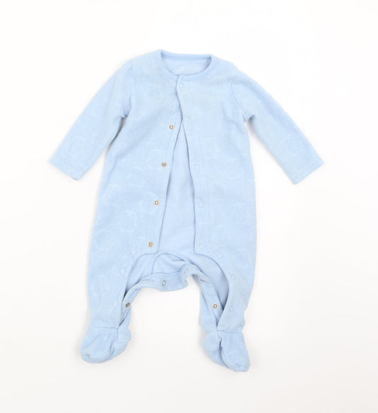 F&F Boys Blue Geometric  Babydoll One Piece Size 0-3 Months