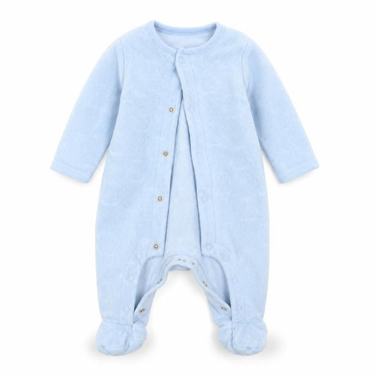 F&F Boys Blue Geometric  Babydoll One Piece Size 0-3 Months