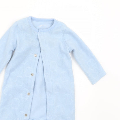 F&F Boys Blue Geometric  Babydoll One Piece Size 0-3 Months
