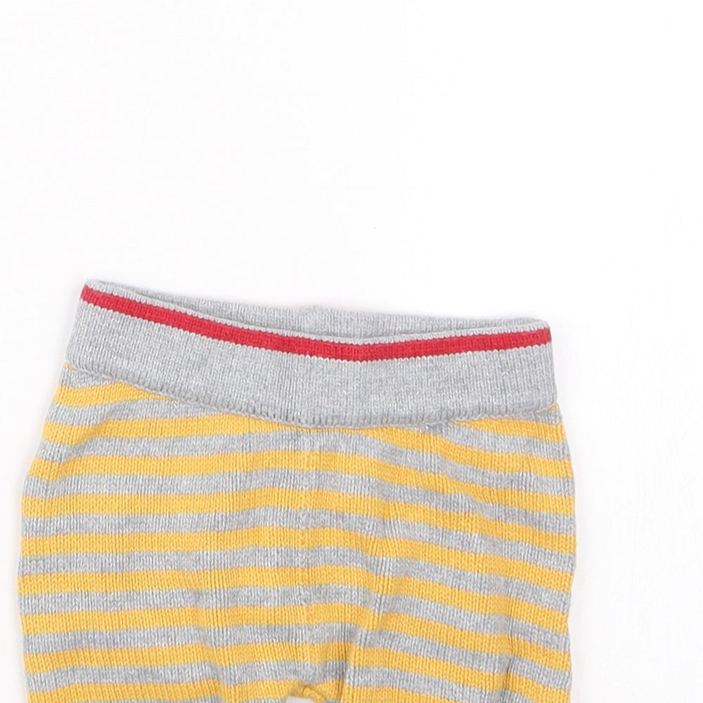 Monsoon Boys Yellow Striped Knit Capri Trousers Size 0-3 Months