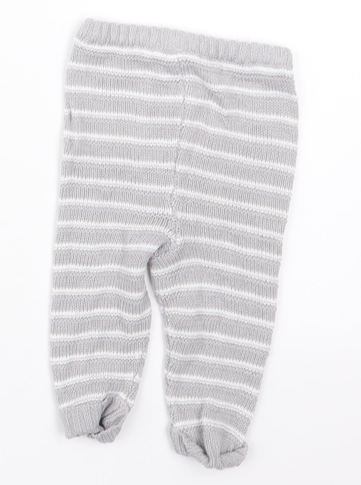 bonjour bebe Boys Grey Striped Knit Capri Trousers Size 0-3 Months