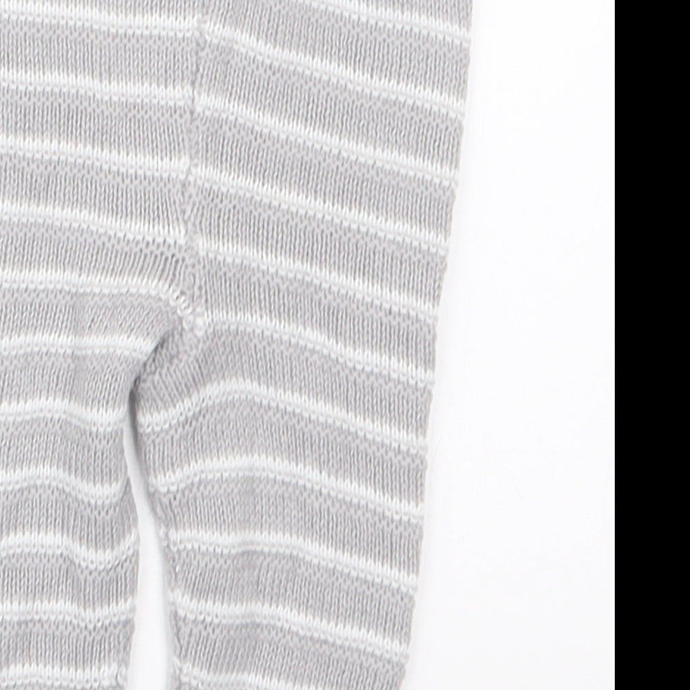 bonjour bebe Boys Grey Striped Knit Capri Trousers Size 0-3 Months