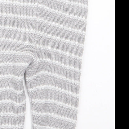 bonjour bebe Boys Grey Striped Knit Capri Trousers Size 0-3 Months
