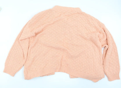 Womens UK Size M PINK Pink Cardigan Jumper