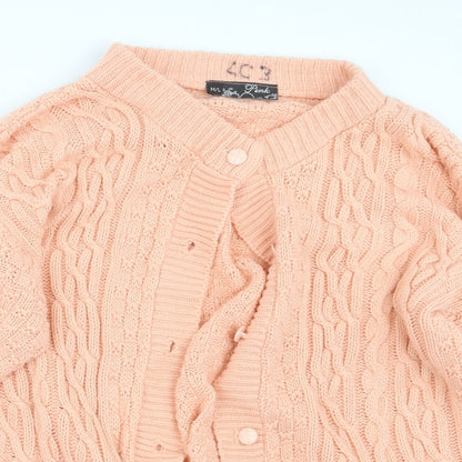 Womens UK Size M PINK Pink Cardigan Jumper