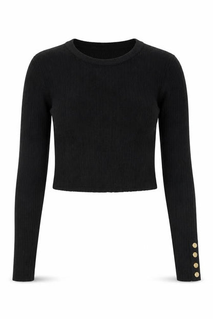 Womens UK Size 10 Select Black Cropped T-Shirt