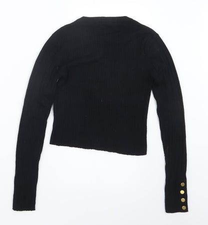 Womens UK Size 10 Select Black Cropped T-Shirt