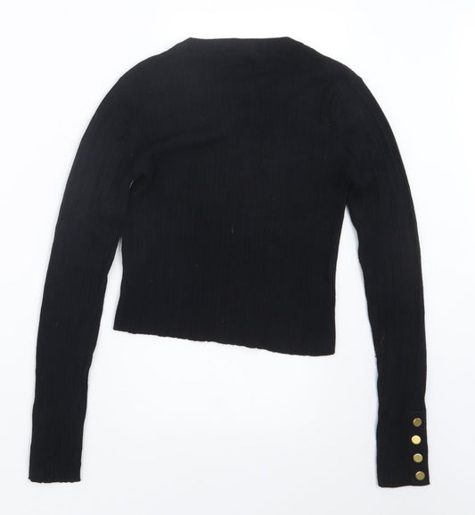 Womens UK Size 10 Select Black Cropped T-Shirt