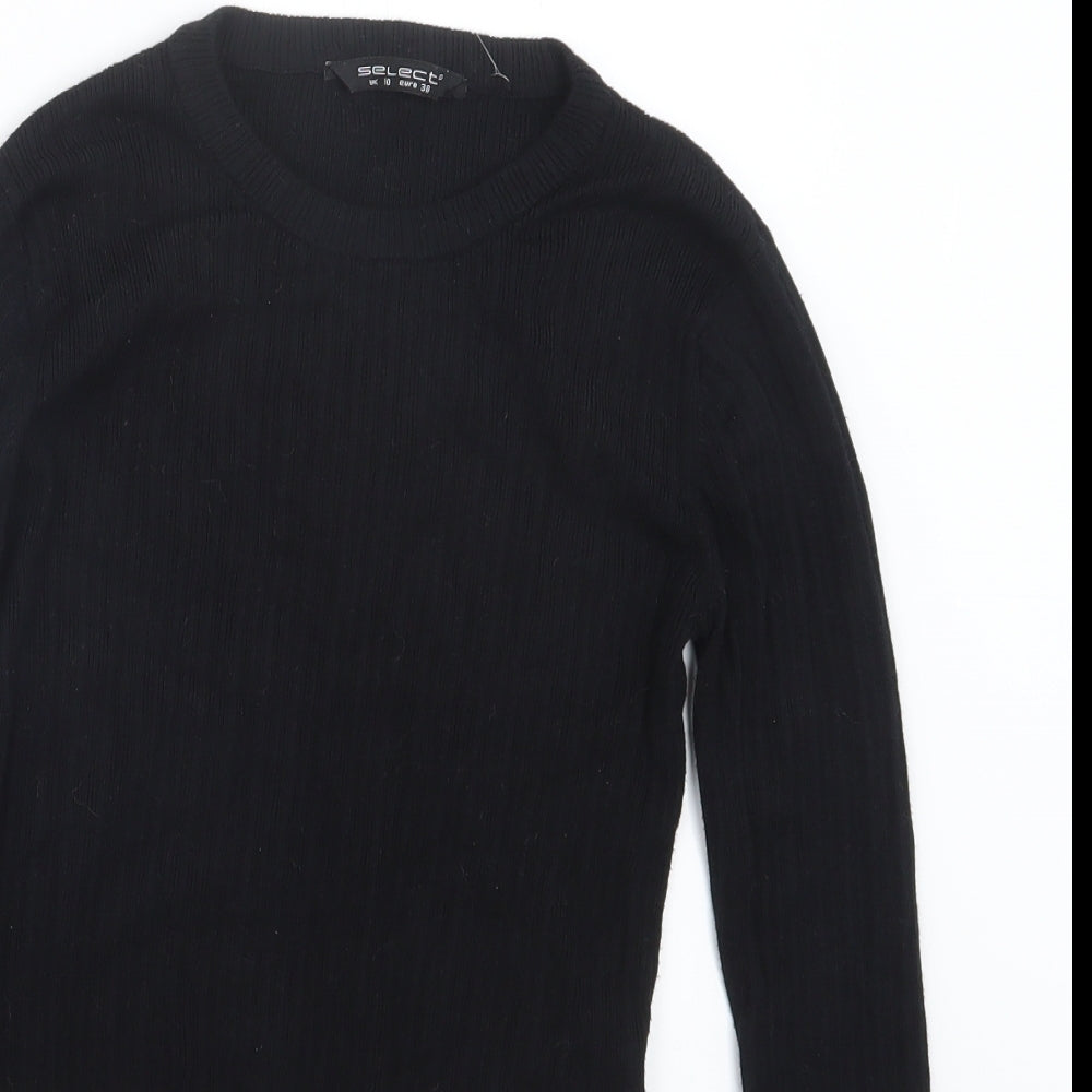 Womens UK Size 10 Select Black Cropped T-Shirt