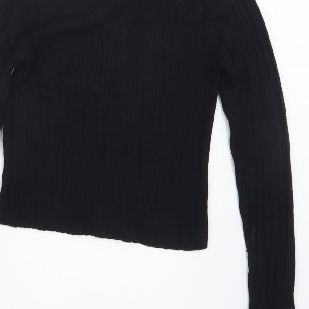 Womens UK Size 10 Select Black Cropped T-Shirt
