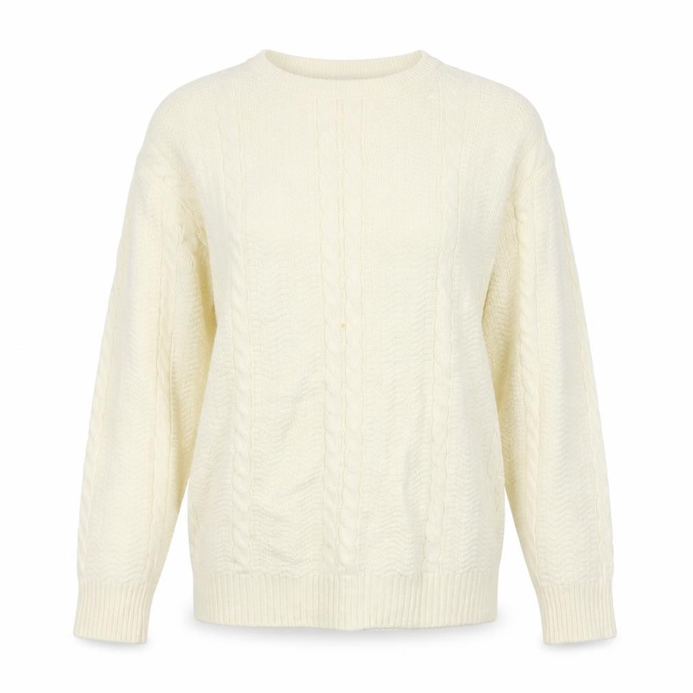Womens UK Size M Cotton Traders Ivory Pullover Jumper