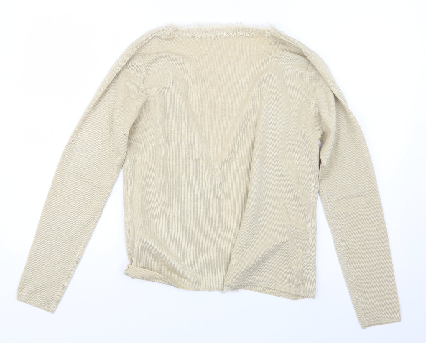 Morghy Womens Beige  Knit Cardigan Jumper Size S