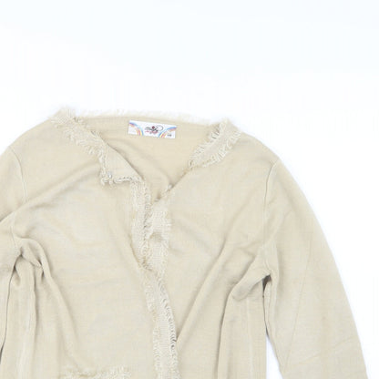 Morghy Womens Beige  Knit Cardigan Jumper Size S