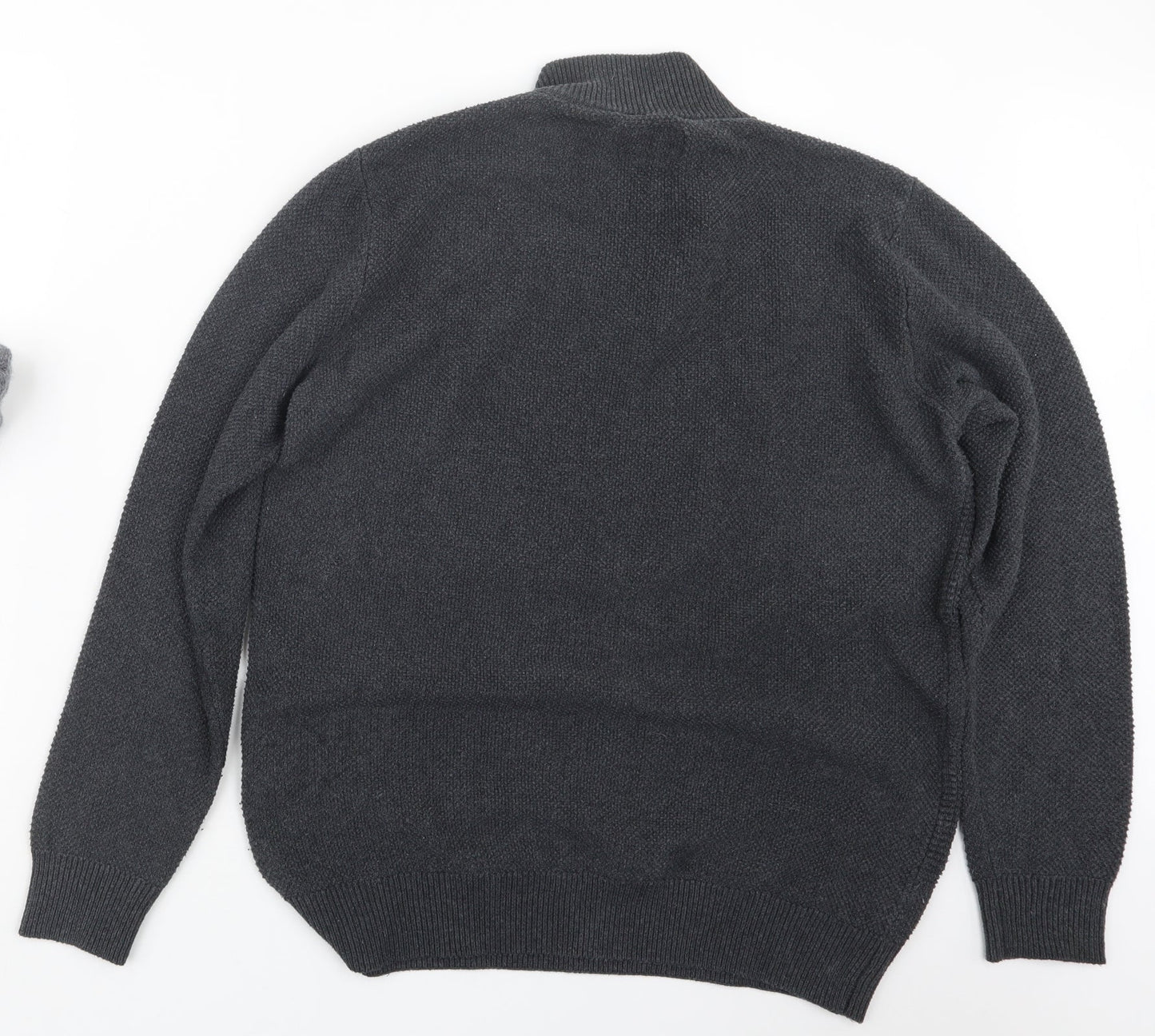 Harvey & Jones Mens Grey  Knit Pullover Jumper Size L
