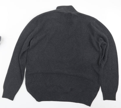 Harvey & Jones Mens Grey  Knit Pullover Jumper Size L