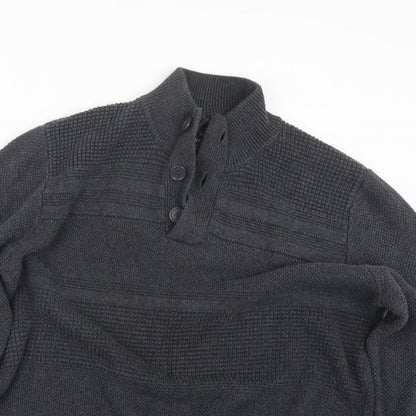 Harvey & Jones Mens Grey  Knit Pullover Jumper Size L