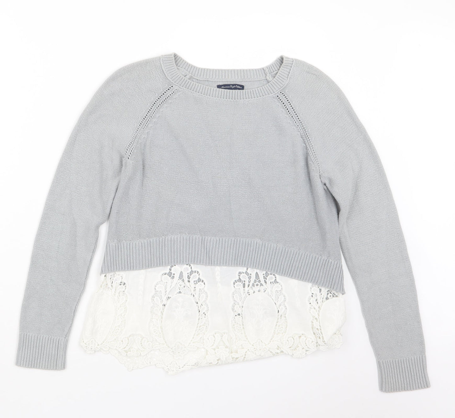 Womens UK Size S American Eagle Outfitters Grey Pullover Jumper