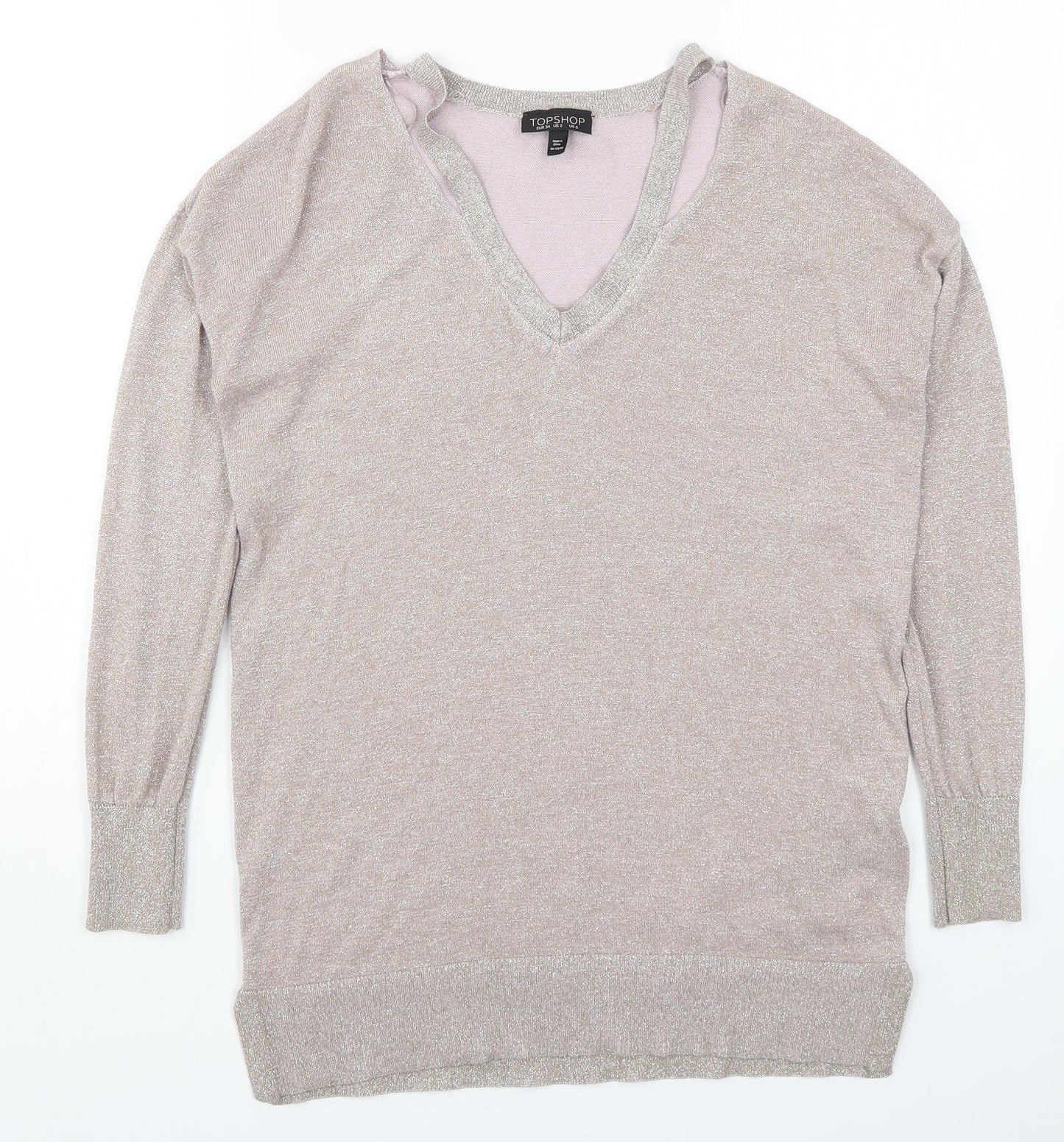 Womens UK Size 6 Topshop Pink Pullover Jumper