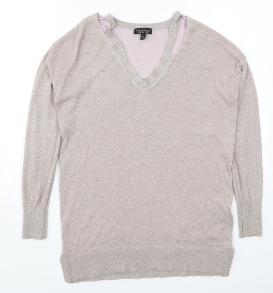 Womens UK Size 6 Topshop Pink Pullover Jumper