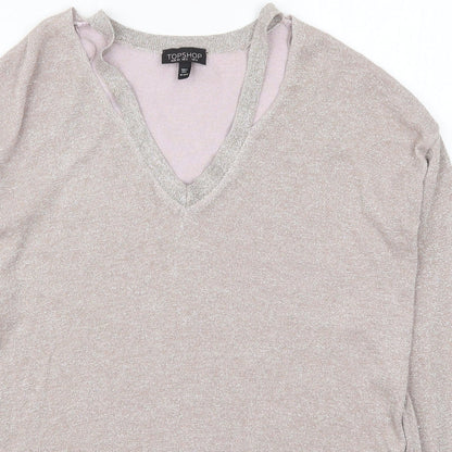 Womens UK Size 6 Topshop Pink Pullover Jumper